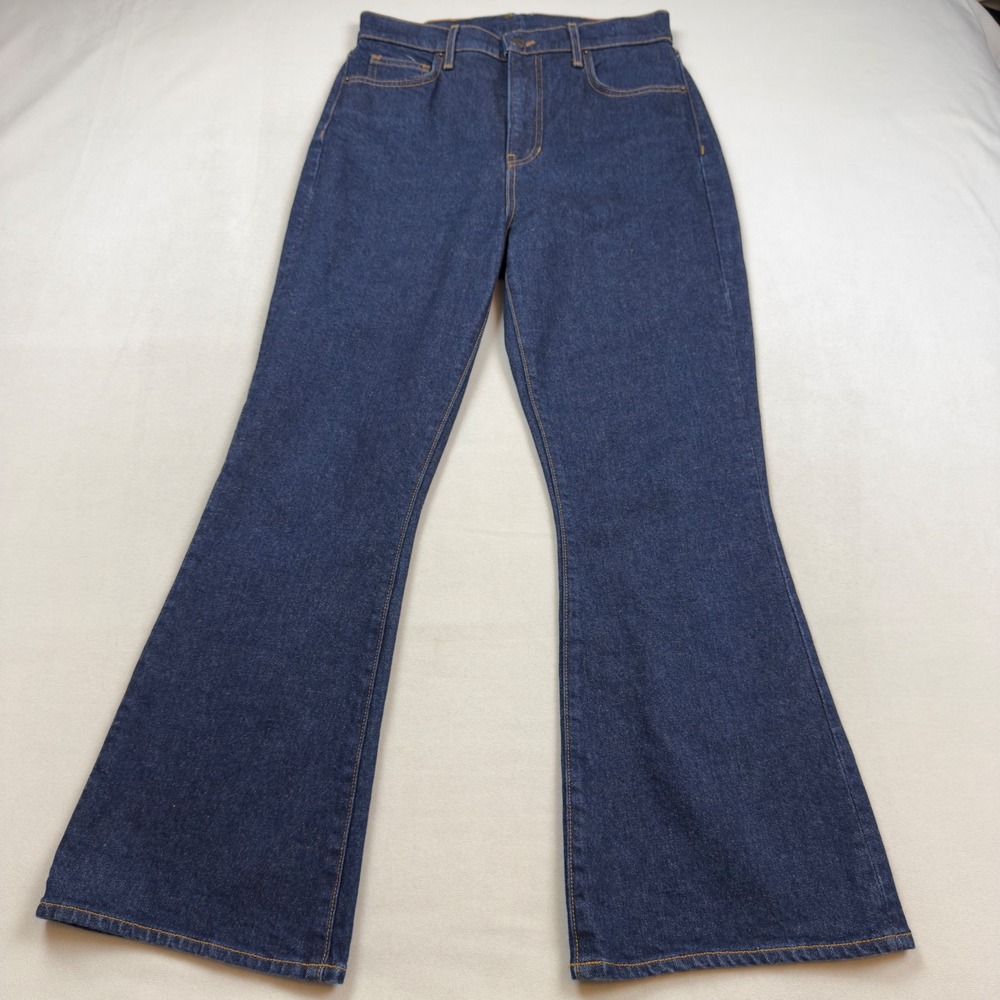 Veronica Beard Carson Ankle Flare High Rise Jeans Indigo Blue Size 30 EUC